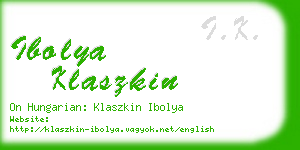 ibolya klaszkin business card